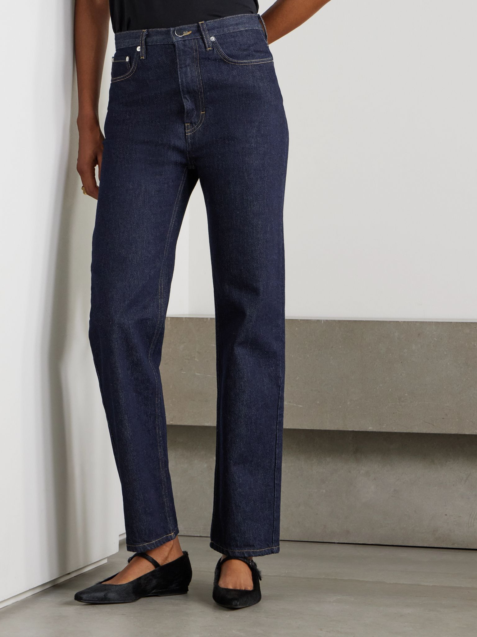 Jude organic high-rise straight-leg jeans Dark denim - 3