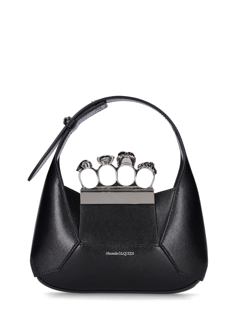 MINI JEWELED LEATHER HOBO - 1