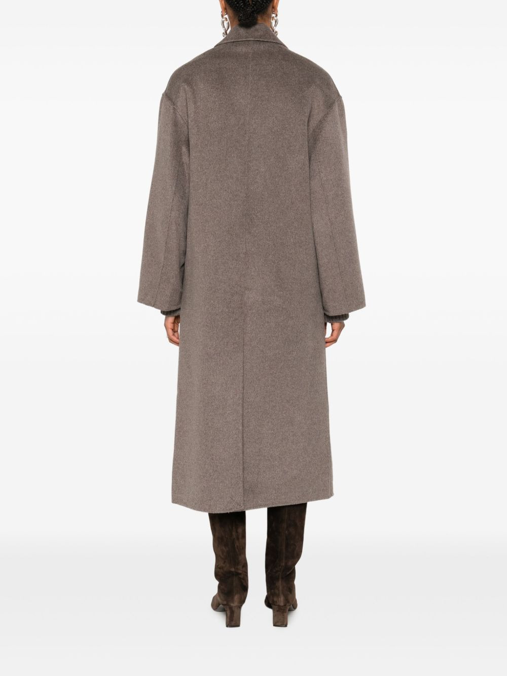 double-breasted wool-cashmere coat - 4