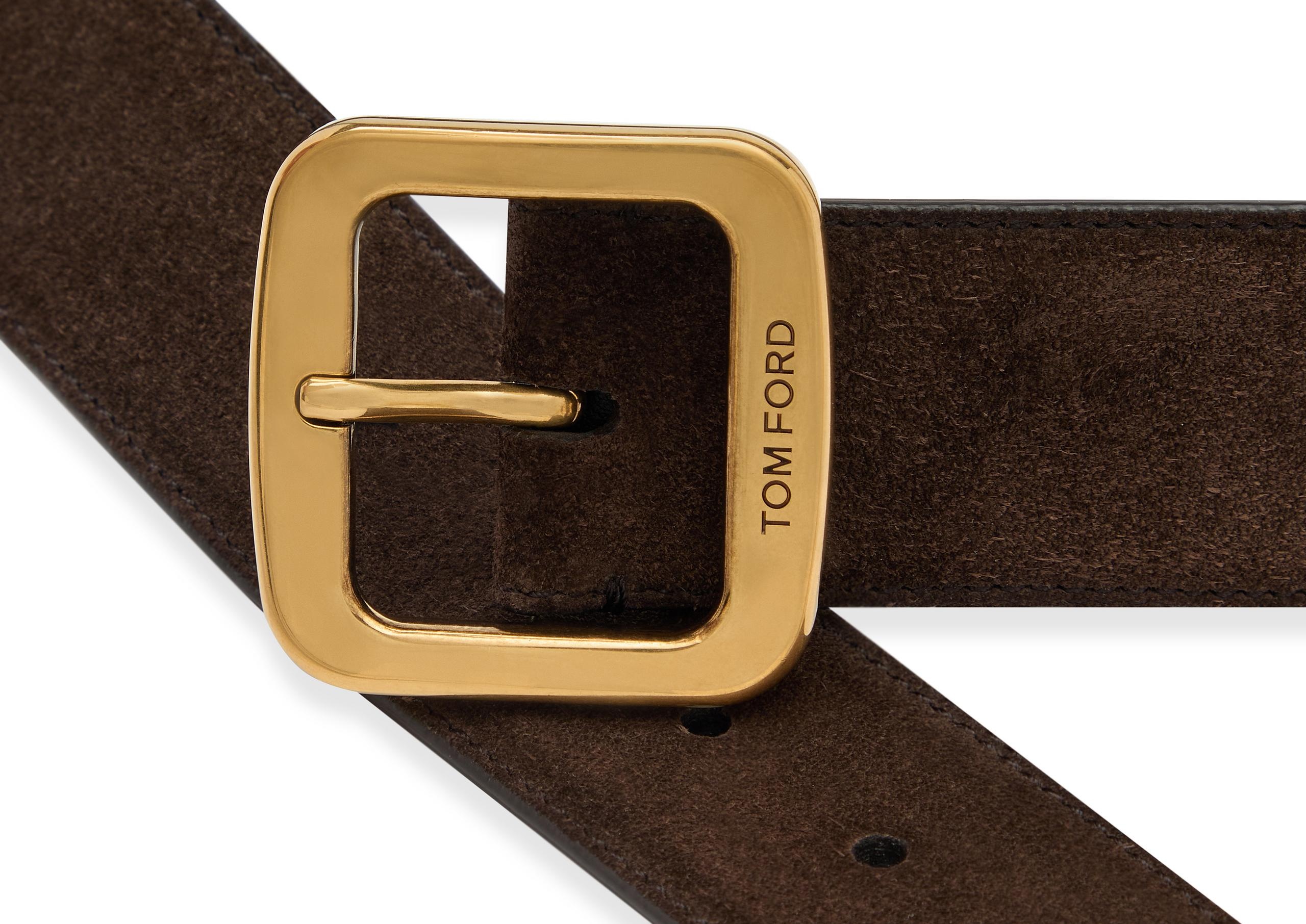 TOM FORD SUEDE SQUARE BELT | REVERSIBLE