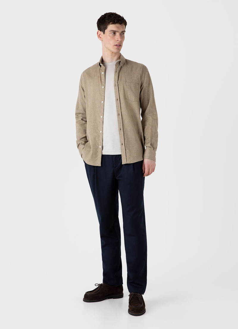 Sunspel Button Down Flannel Shirt outlook