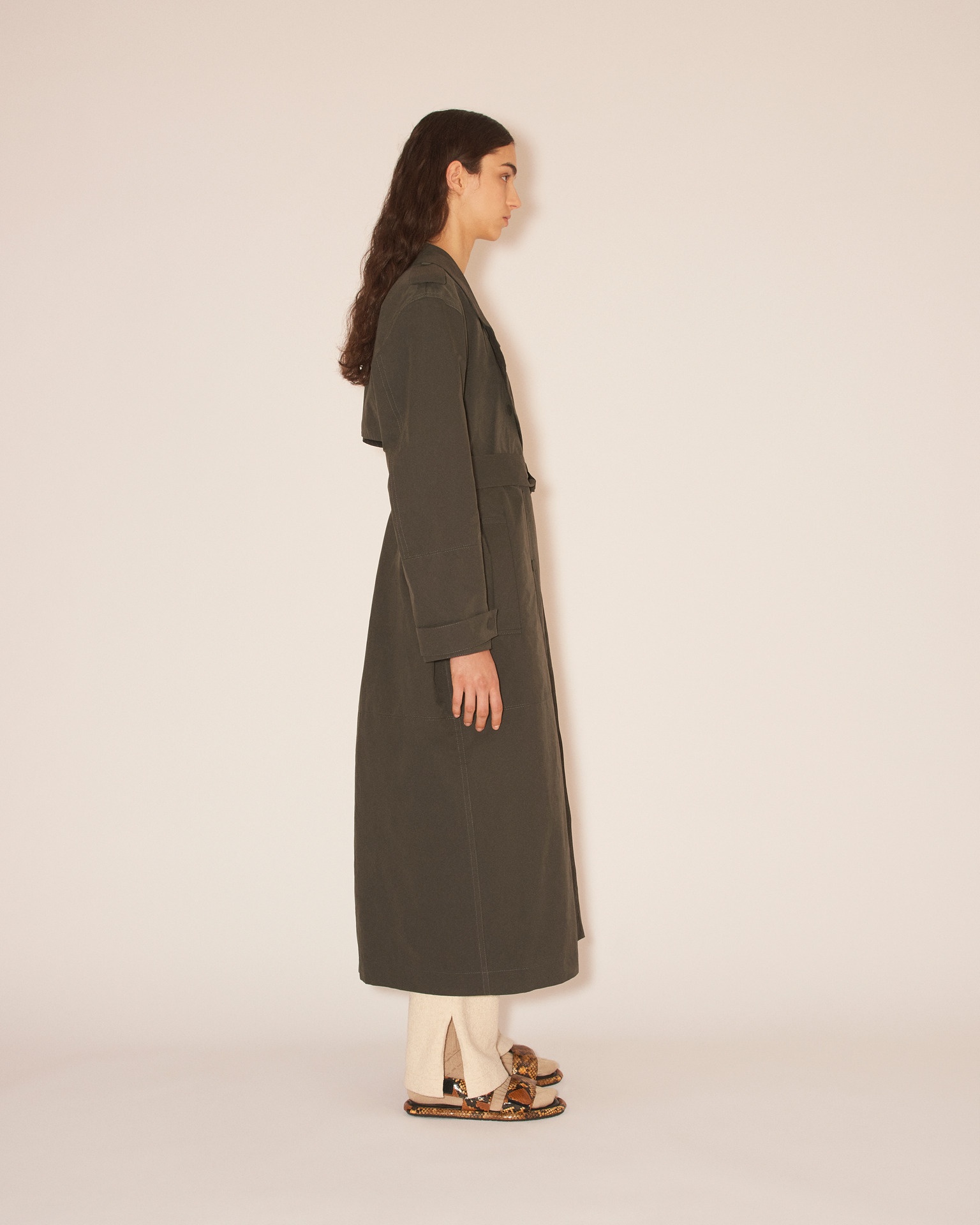 MEEKA - Oversized trench coat - Dark moss - 4