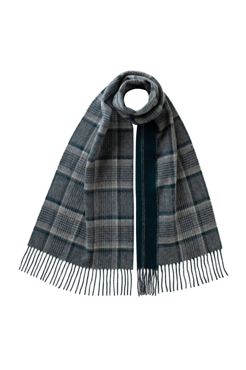 Reversible Grey Pinstripe Cashmere Scarf 1
