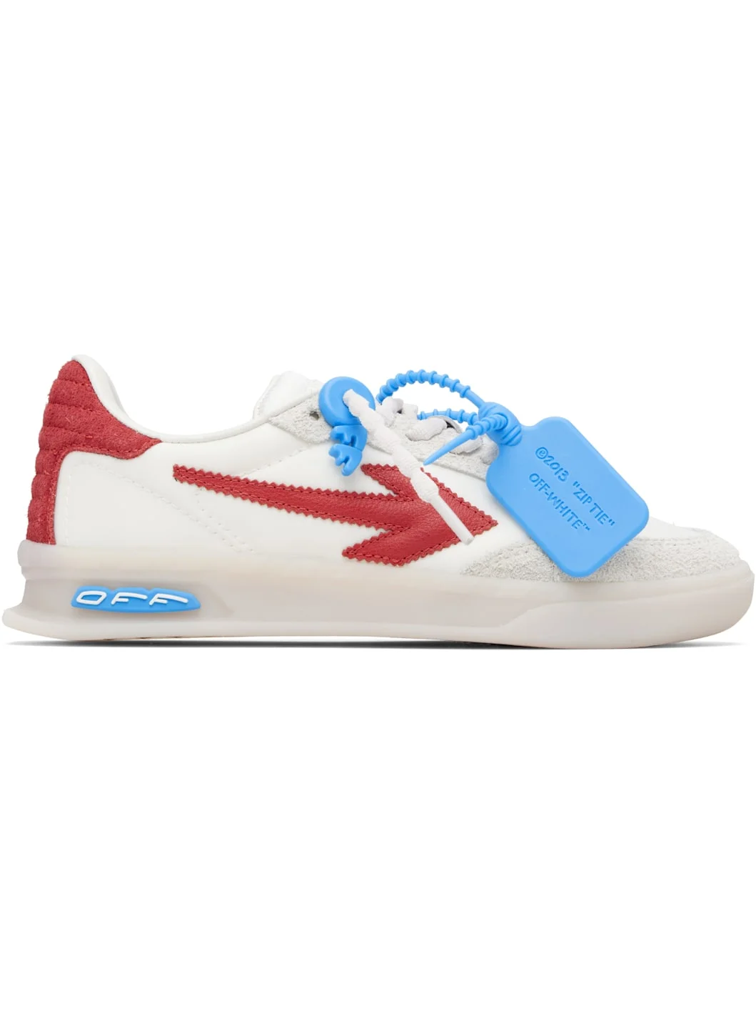White & Red 'End Of Play' Sneakers - 1