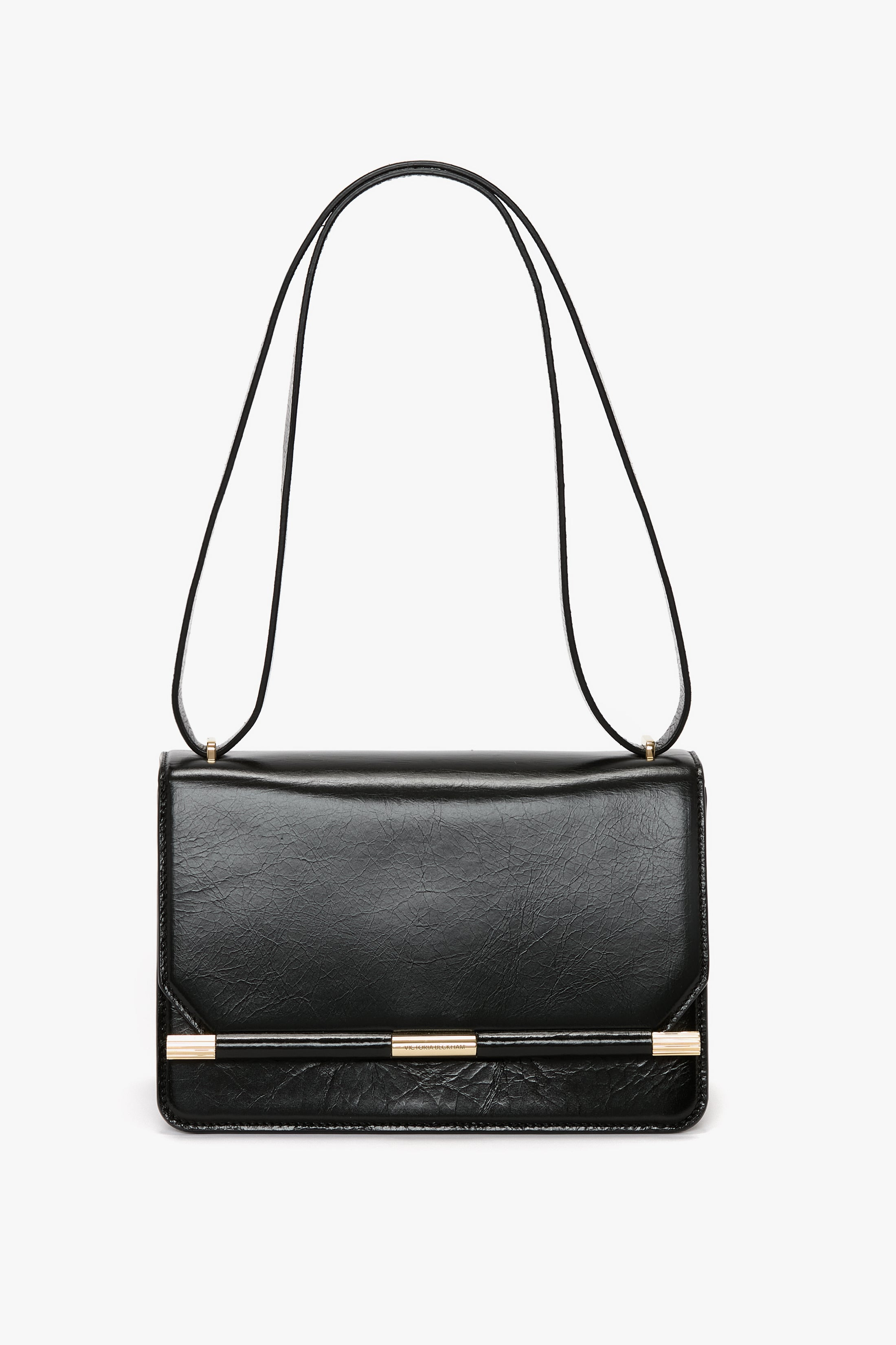 202 Crossbody Bag In Black Distressed Leather - 2