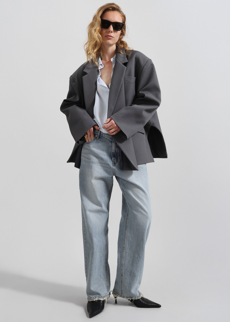 Tolmer Boxy Wrap Blazer - Storm Grey 3