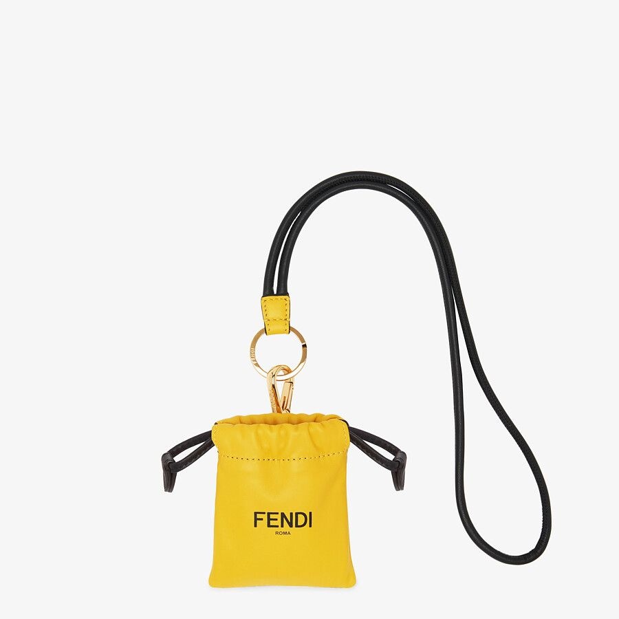 Yellow nappa leather charm - 1