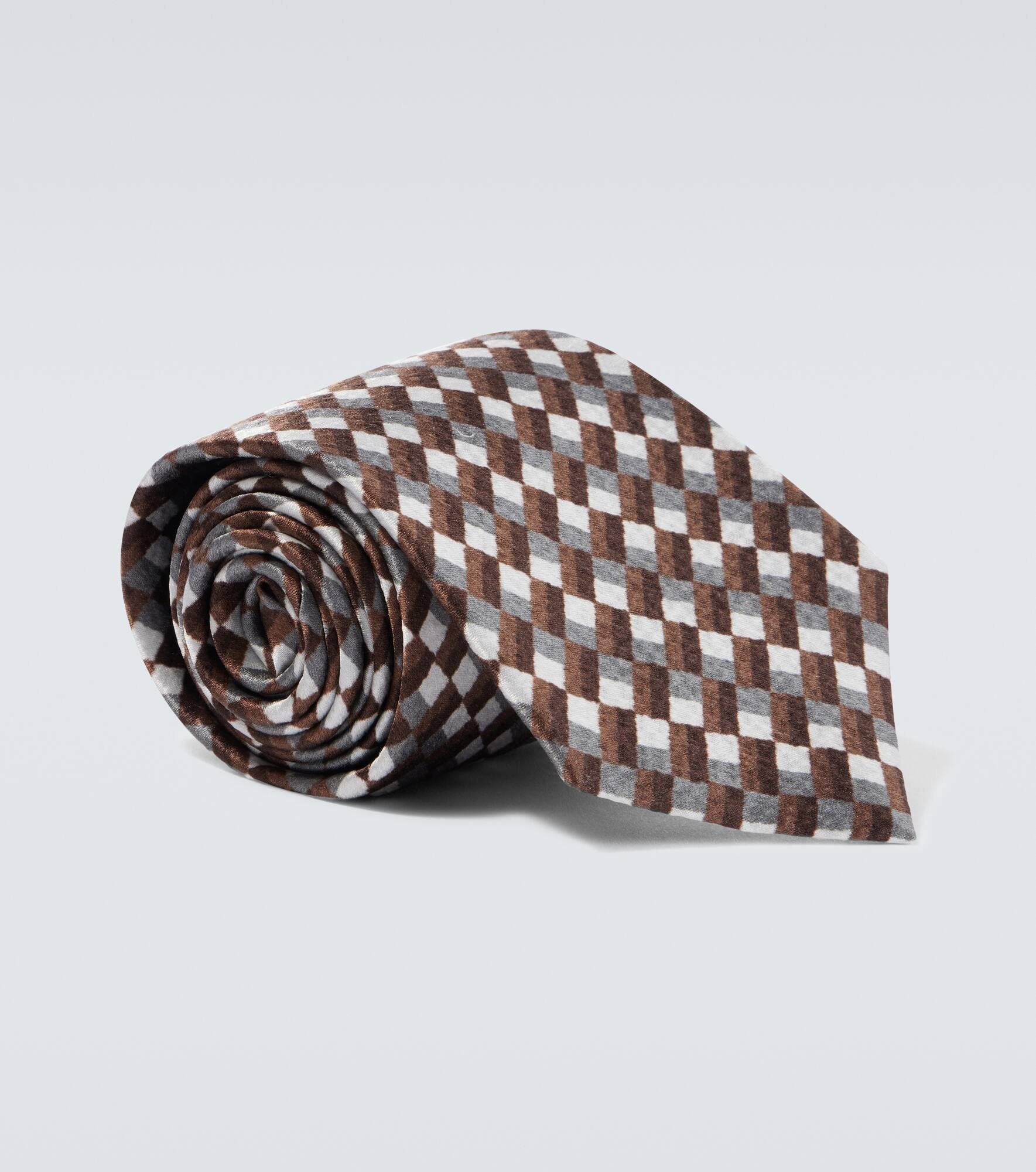 Printed silk tie - 1