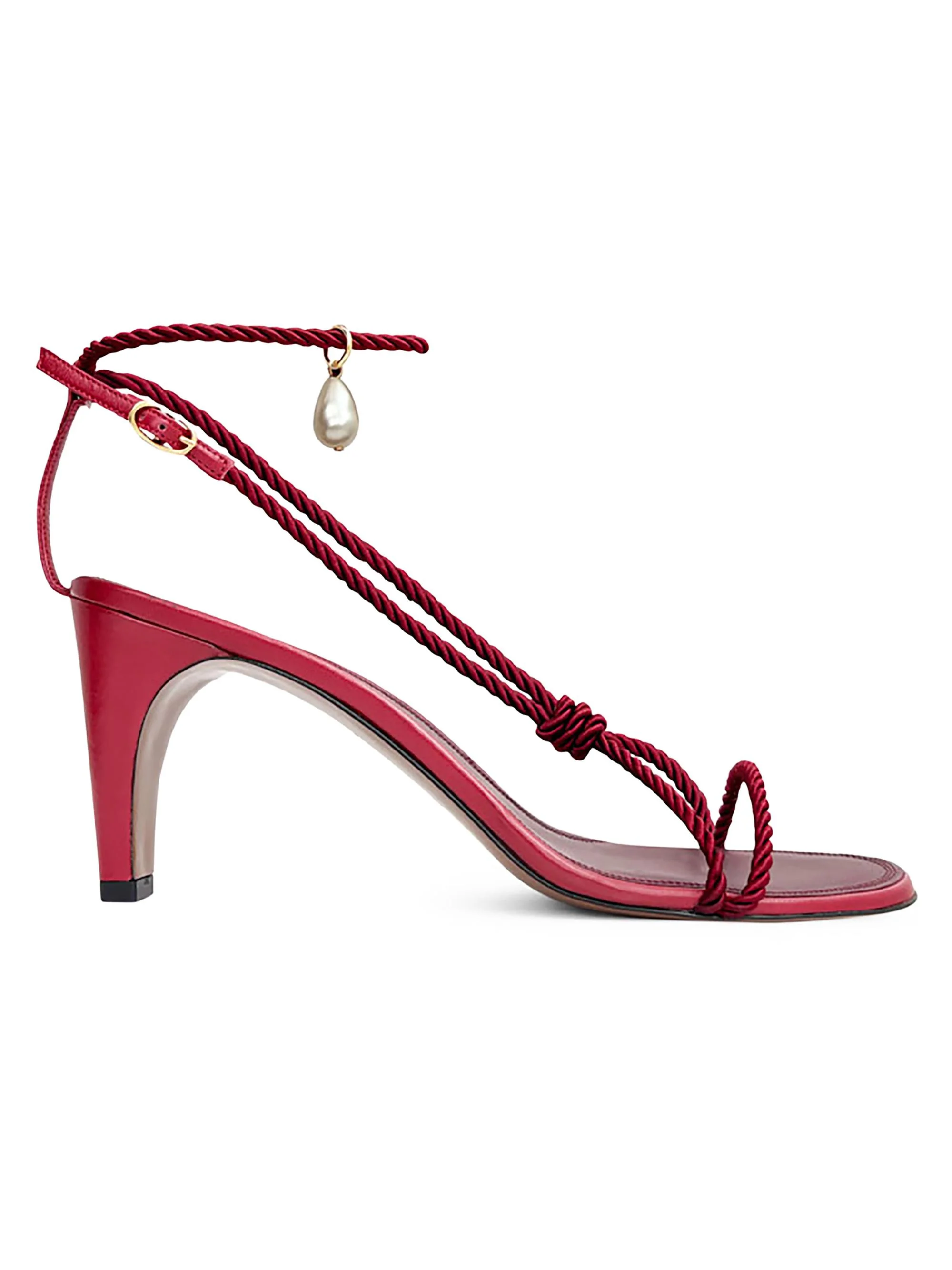 Women's Garnet 80MM Leather Slingback Sandals - Ruby - 1
