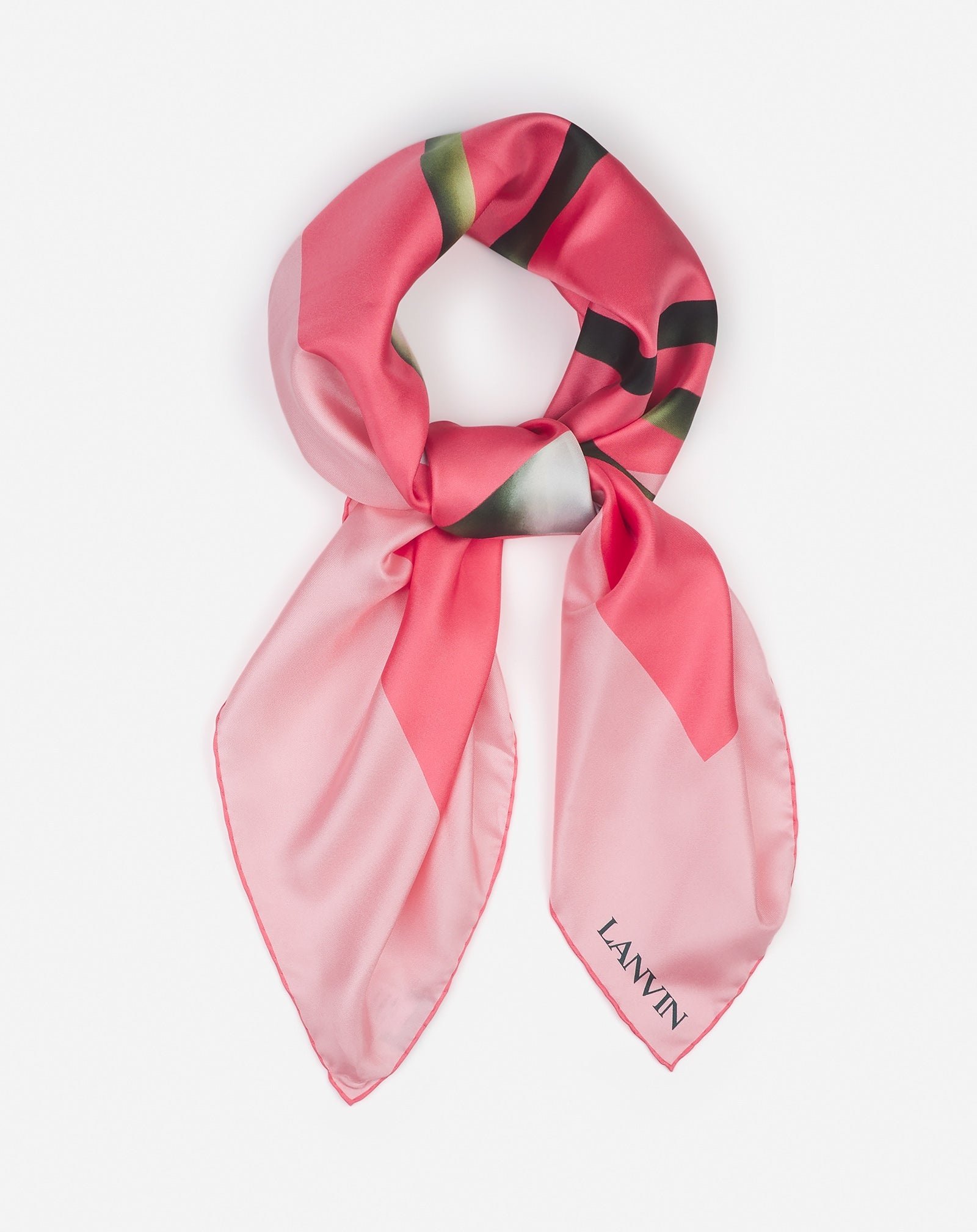 SQUARE FLORAL PRINT SILK SCARF - 3