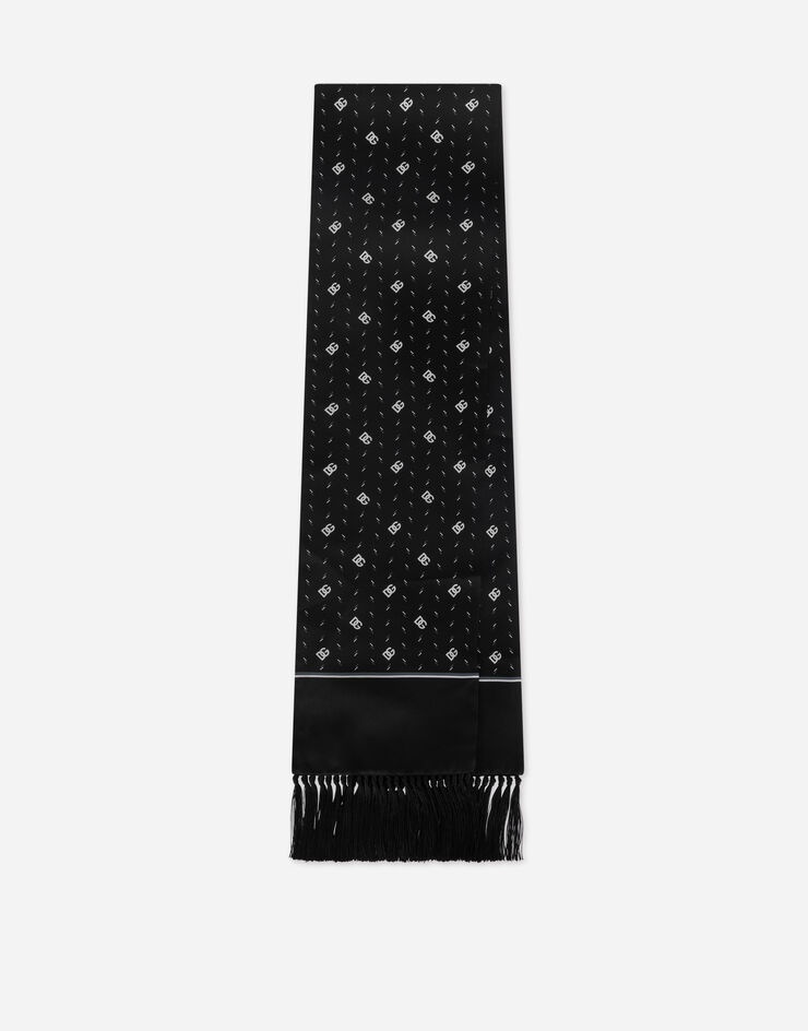 Silk scarf with DG logo print - 1