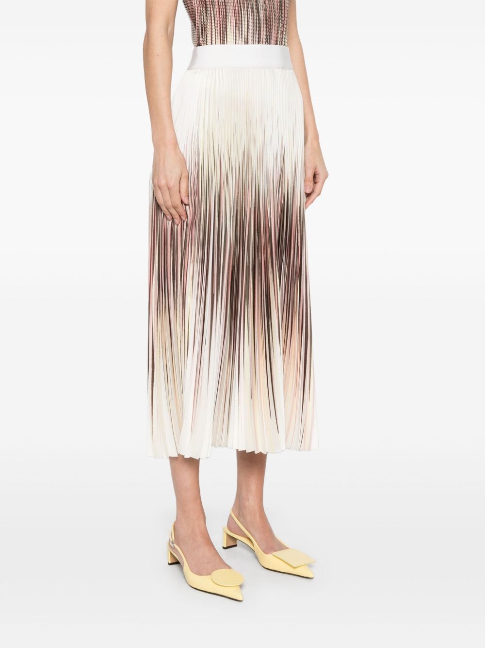 plissé-effect midi skirt - 3
