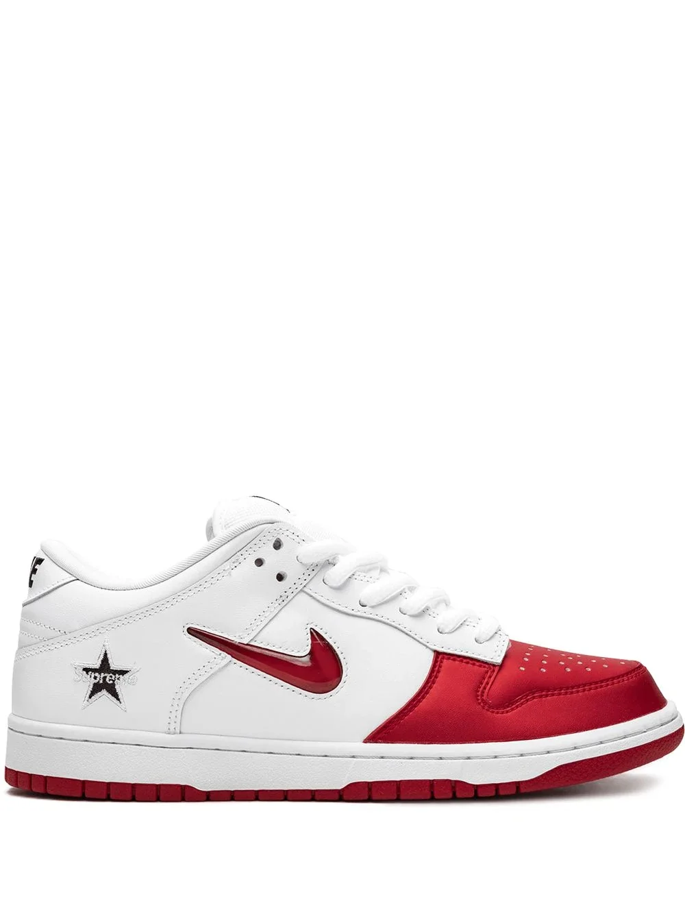 x Supreme SB Dunk Low "Jewel Swoosh Red/White" sneakers - 1