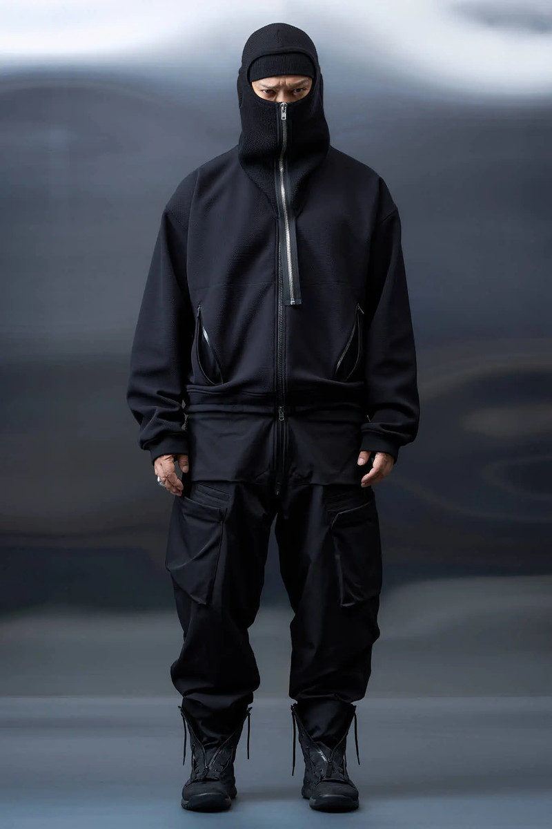 BK2-AK Zippered Baby Llama Balaclava Black 10