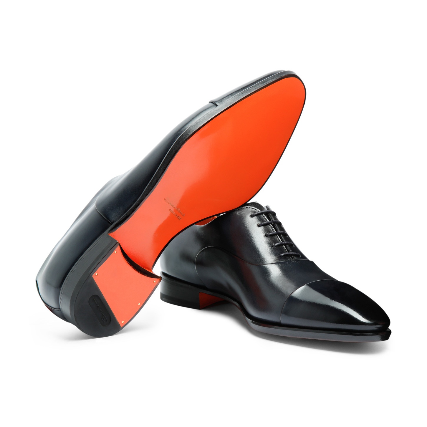 Men's blue leather Oxford shoe - 4