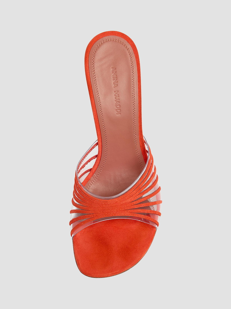 Women's Mookie 90MM Suede & PVC Sandals - Orange 3