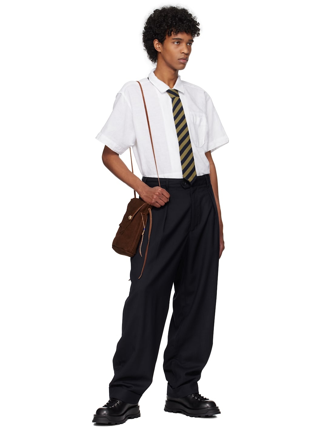 Khaki & Navy Knit Tie - 3