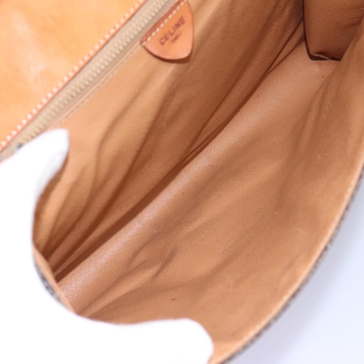 CELINE Macadam Canvas Shoulder Bag Pvc Brown Gold - 9