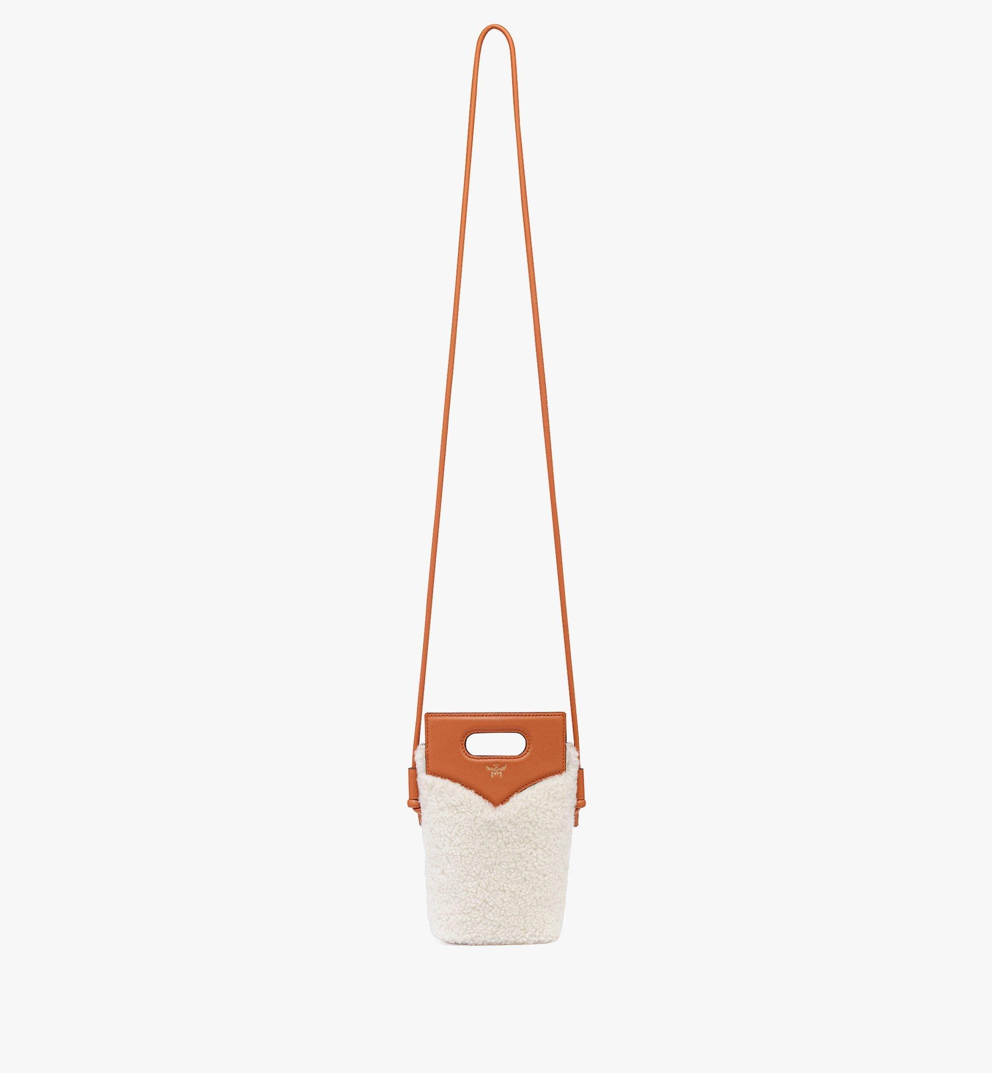 Diamond Crossbody Pouch in Shearling and Calf Leather - 5