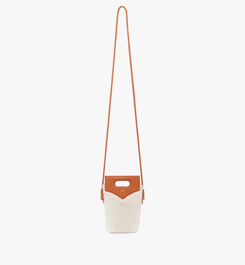 Diamond Crossbody Pouch in Shearling and Calf Leather 5