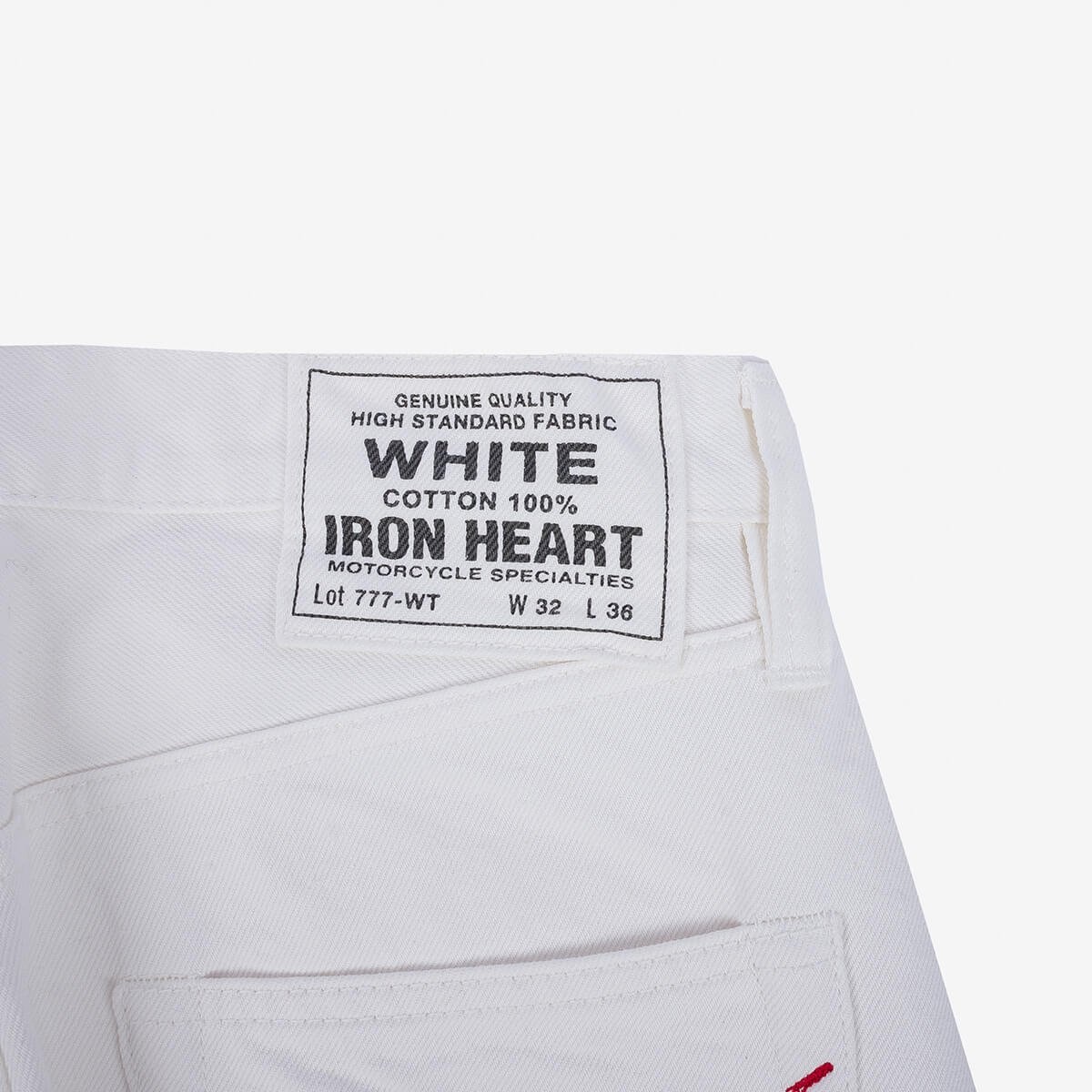 IH-777-WT 13.5oz Denim Slim Tapered Cut Jeans - White - 8
