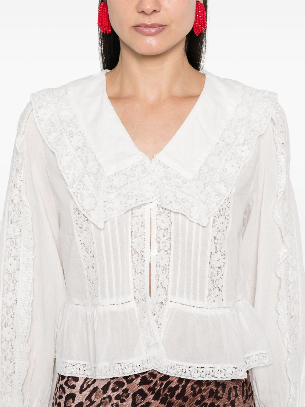Maribelle lace-detail blouse - 5