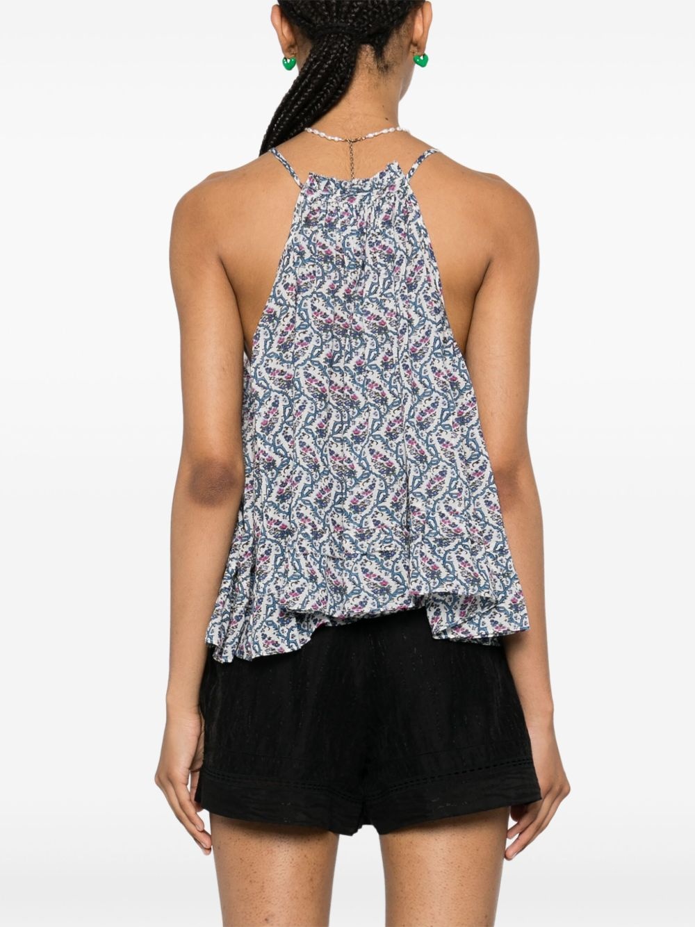 Fabino floral-print sleeveless blouse - 4