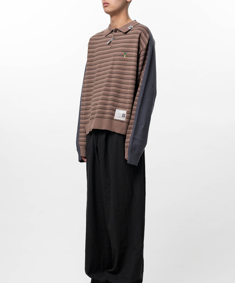 Front Back Combined Knit Polo Sweater 9