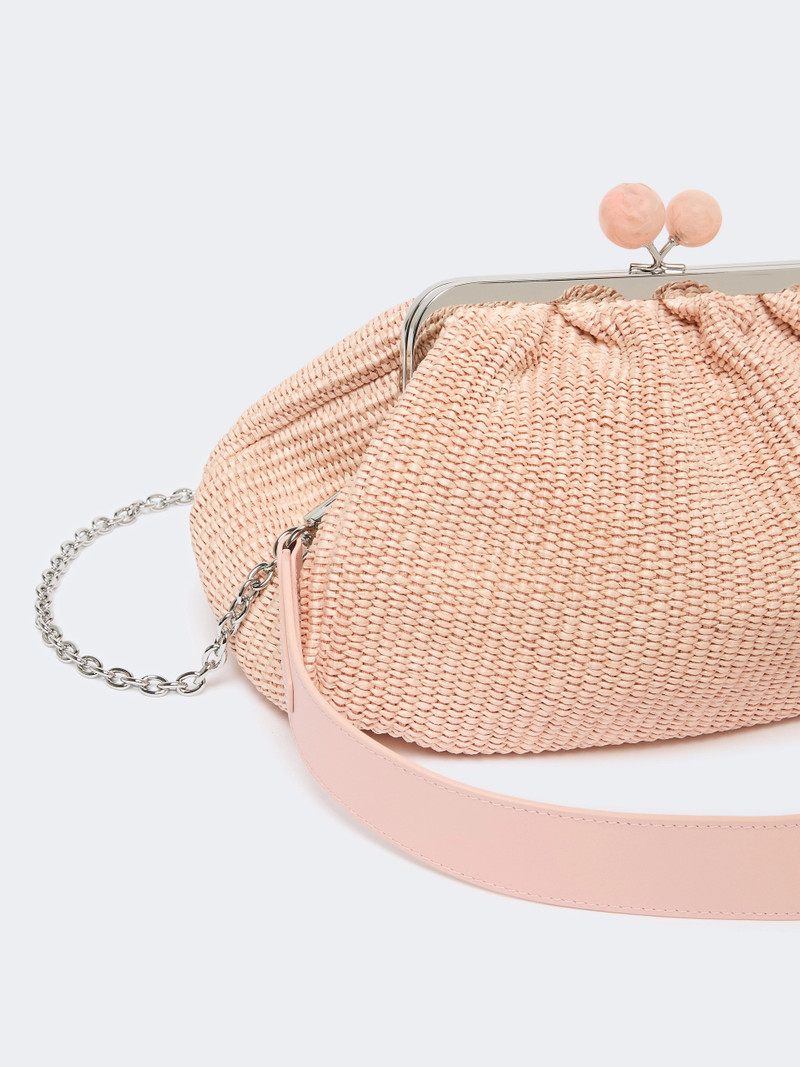 FORTUNA Medium raffia-effect Pasticcino bag - ANTIQUE ROSE 3