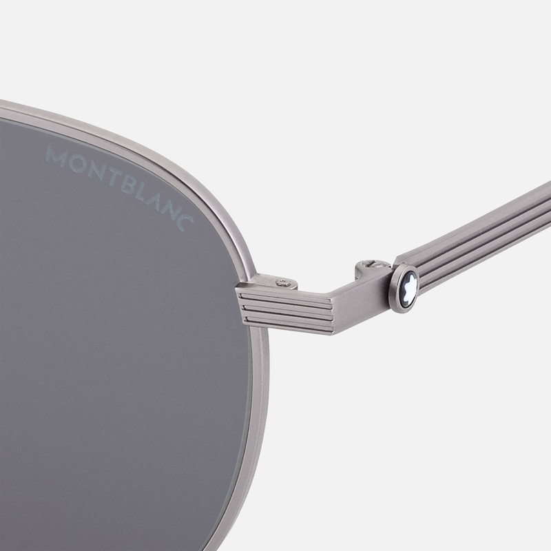 Montblanc Foldable Square Ruthenium Metal Frame Sunglasses outlook