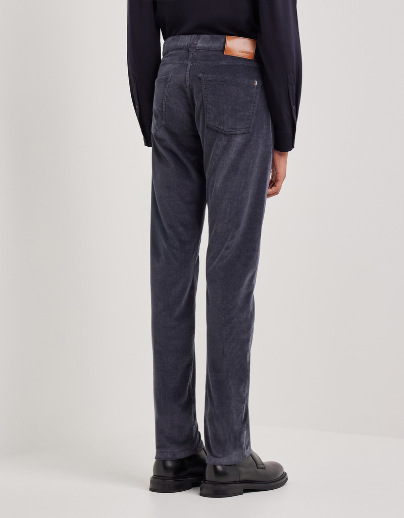 NAVY BLUE REGULAR FIT SOFT TOUCH CORDUROY PANTS 4