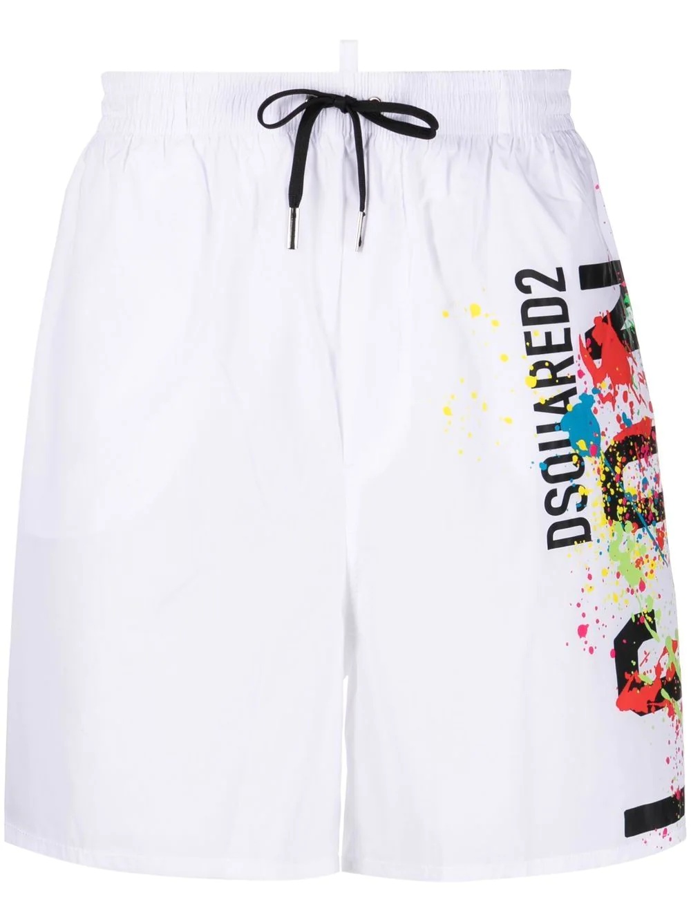 Icon paint-splatter print swim shorts - 1