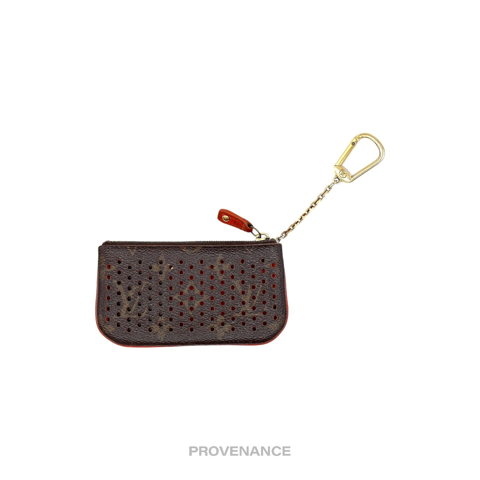 Louis Vuitton Key Pouch Cles - Perforated Monogram Orange - 4