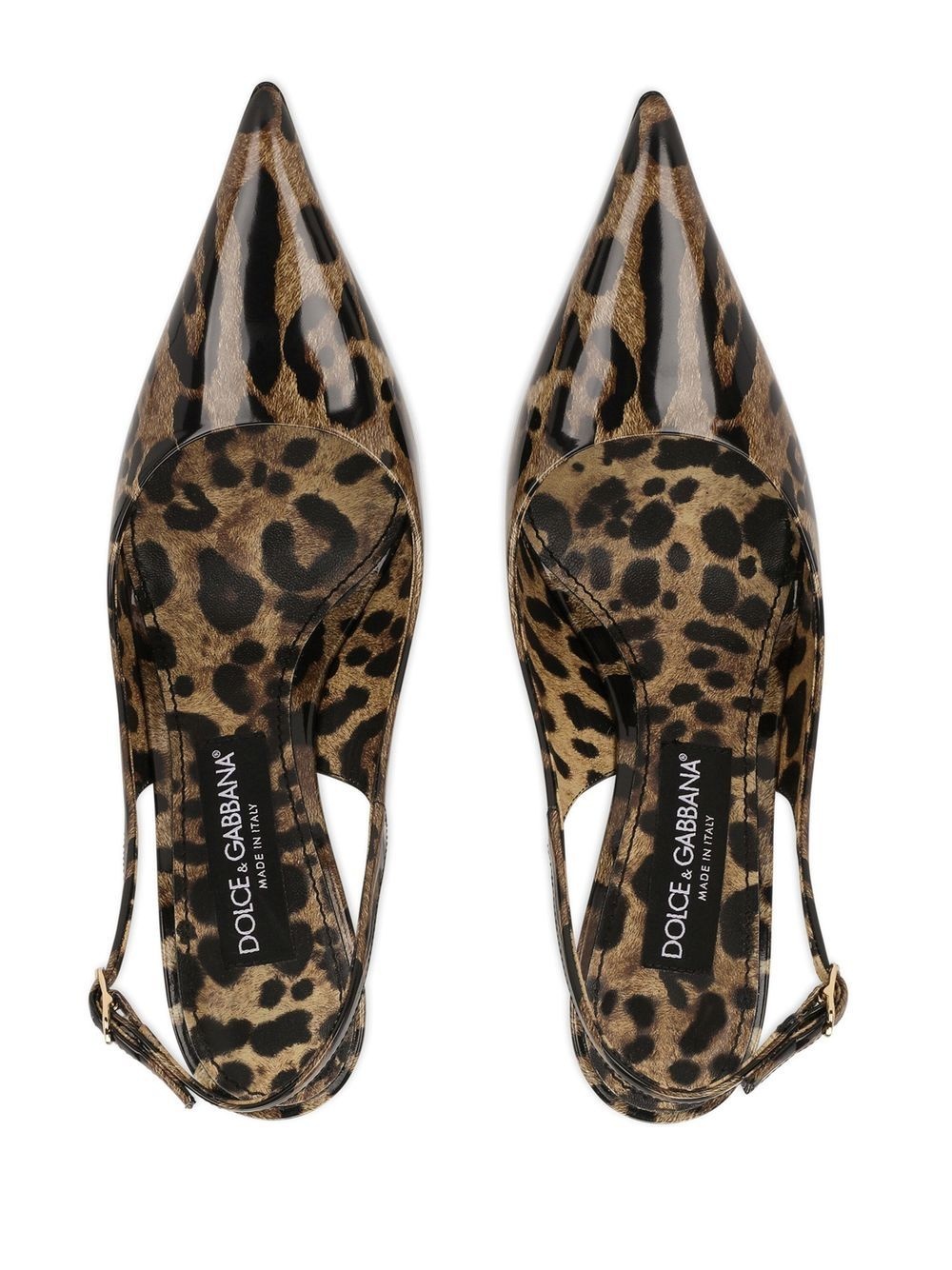 KIM DOLCE&GABBANA leopard-print slingback pumps - 4