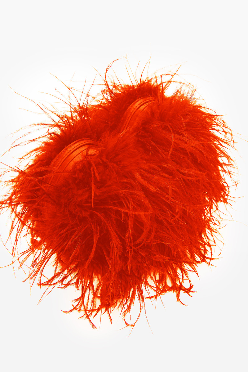 HEART PILLOW CLUTCH IN OSTRICH 4