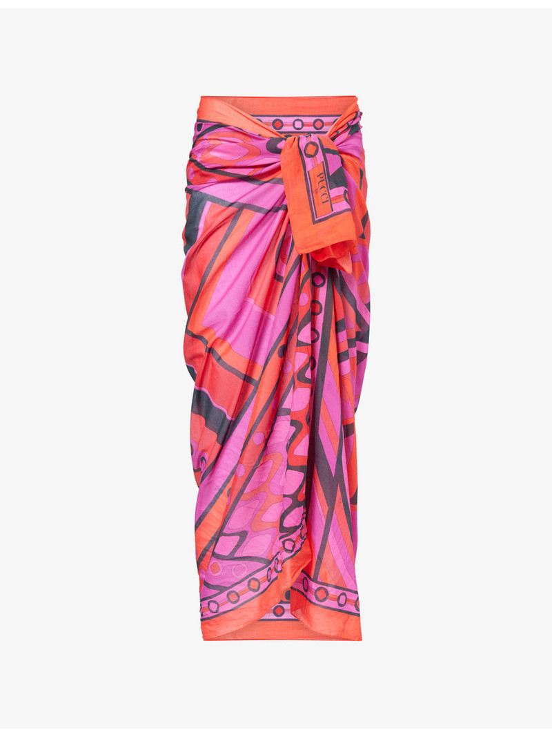 Long Pareo Collane-Print Cotton Sarong 1