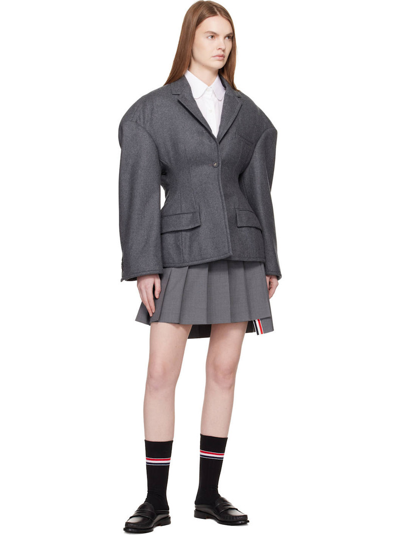 Thom Browne Black Calf Flexible Leather Mule Penny Loafers outlook