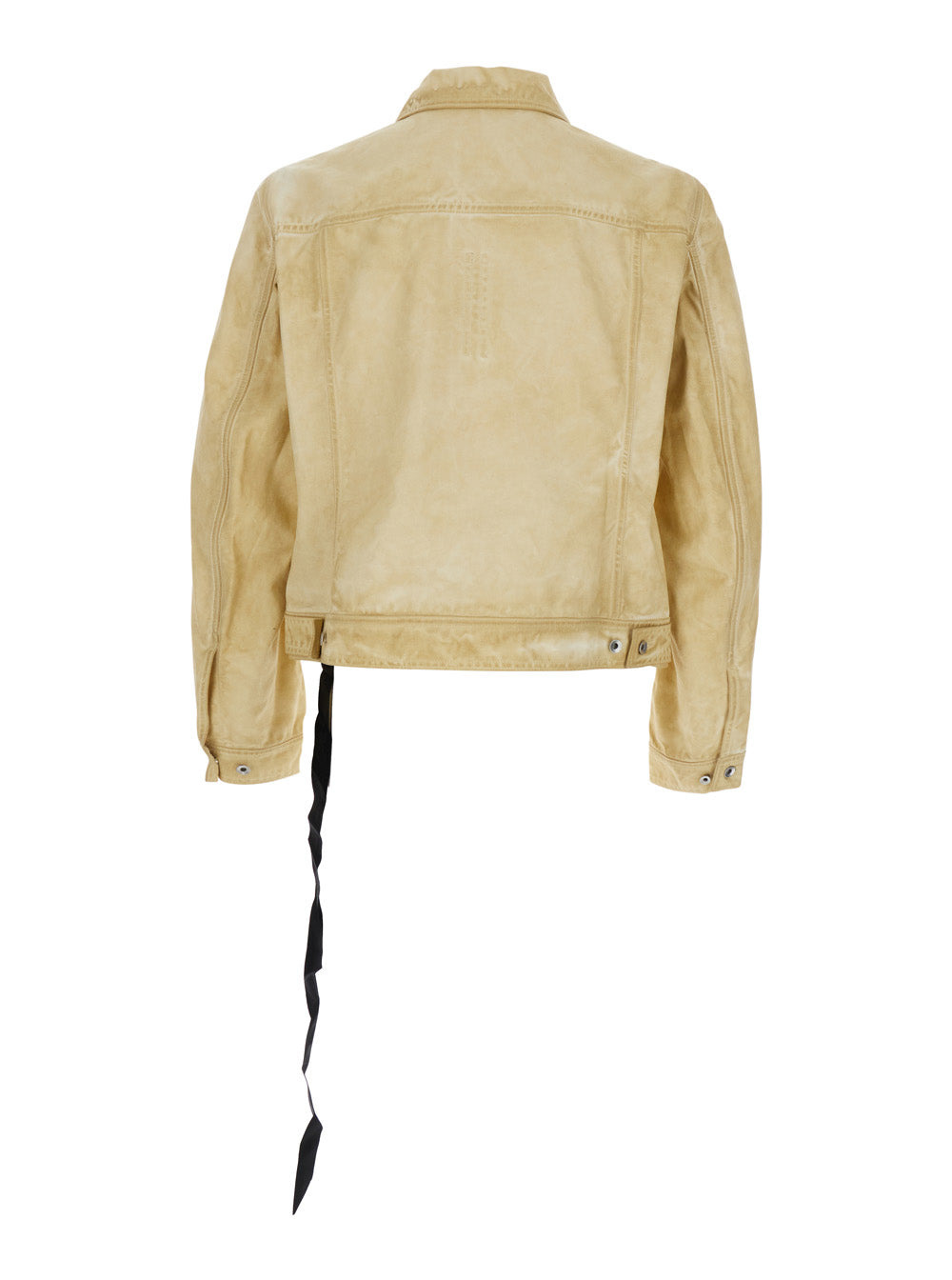 Drkshdw Men 'Trucker' Beige Jacket With Classic Collar And Drawstring Detail On The Waist In Cotton  - 2