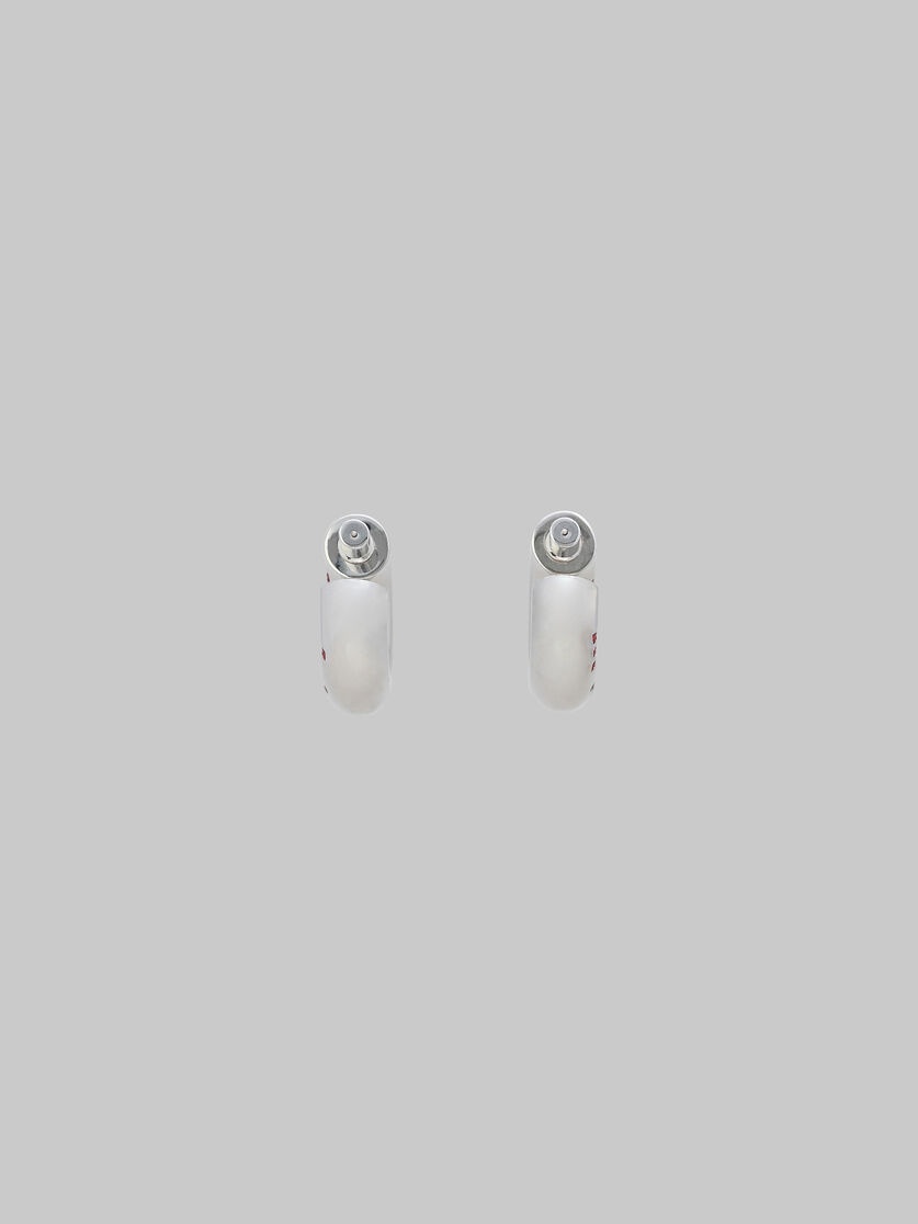 SILVER TUBE EARRINGS WITH RHINSTONE MARNI LOGO - 3