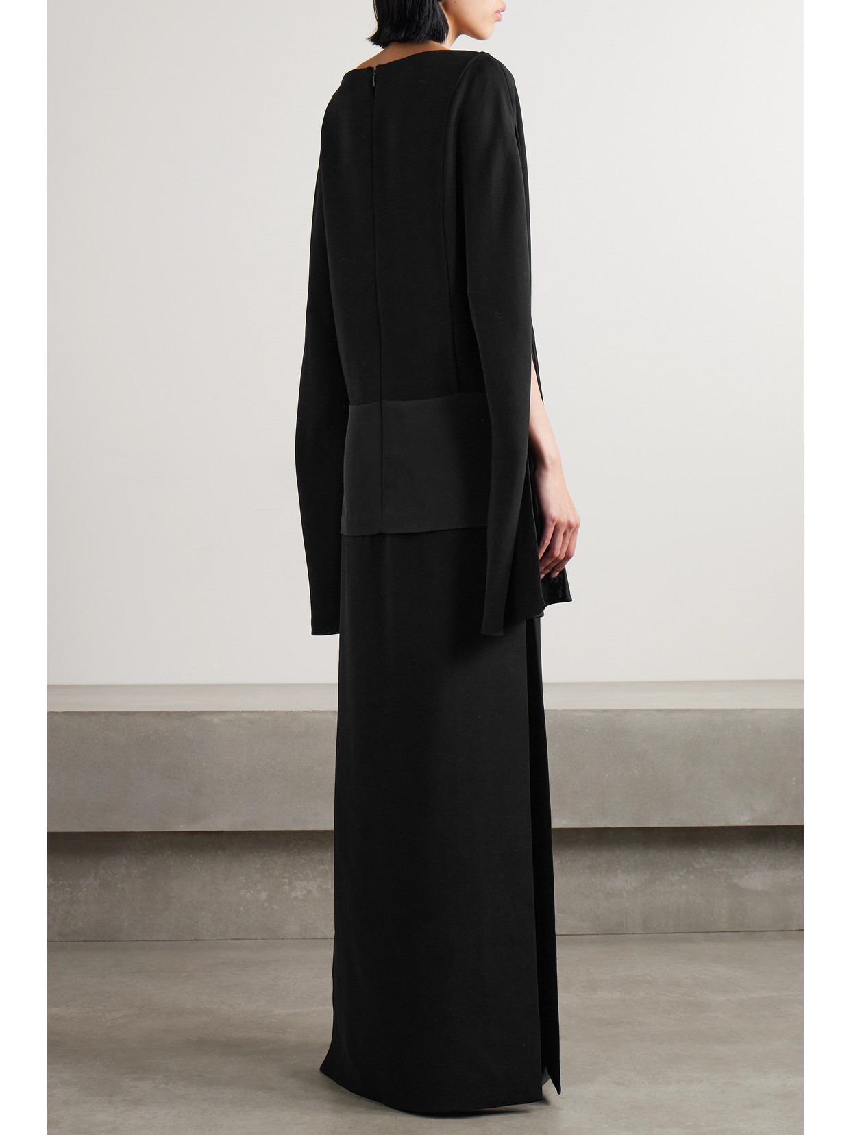 Nanette Faille-trimmed Crepe Maxi Dress - 3