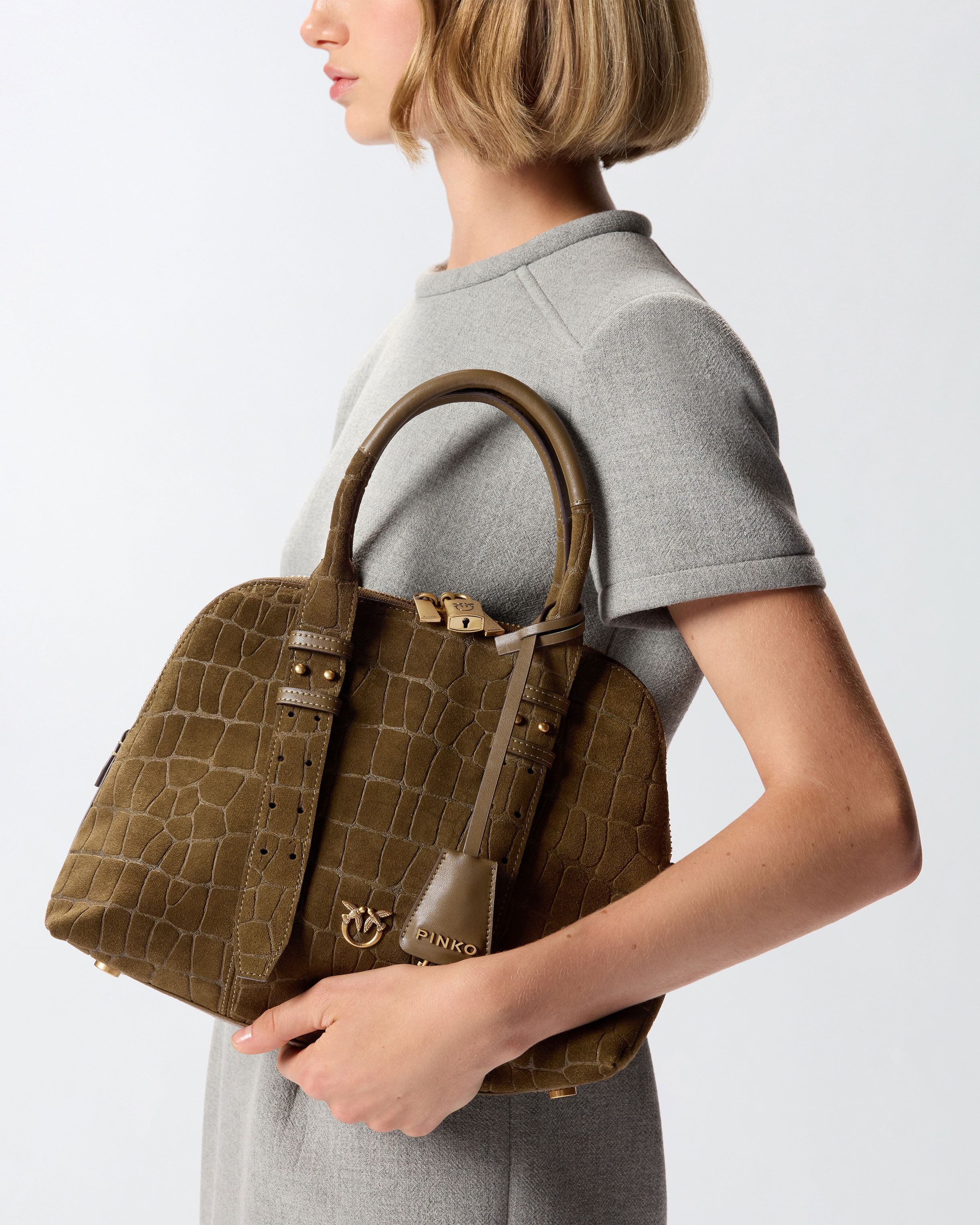ESCAPE BAG SMALL HANDBAG IN CROCODILE-PRINT LEATHER - 6