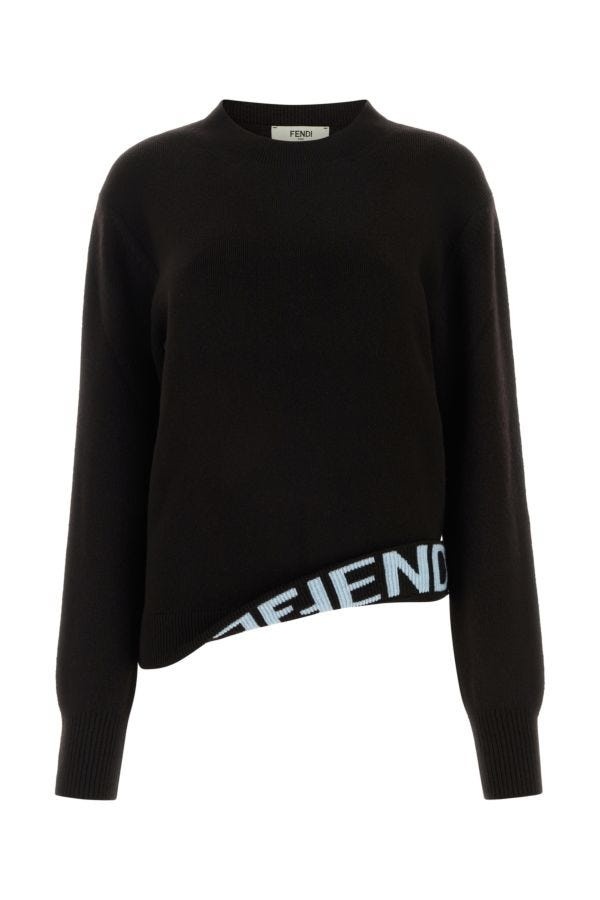 Fendi Woman Dark Brown Wool Blend Sweater - 1