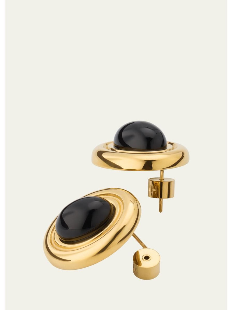 Prize 18K Gold Plated Earrings, Black 4