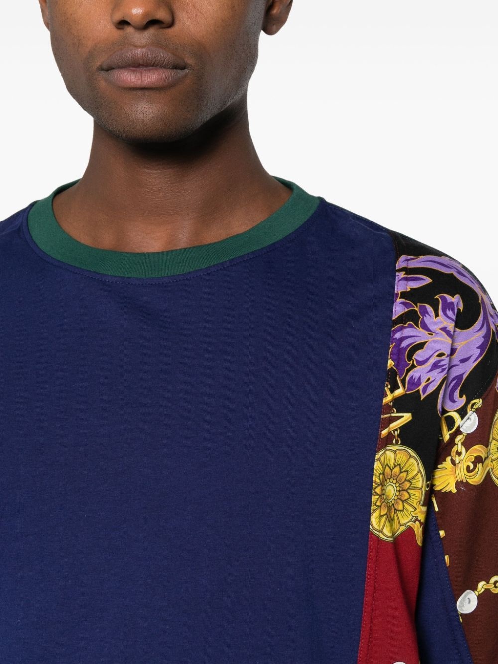 chain-print cotton T-shirt - 5