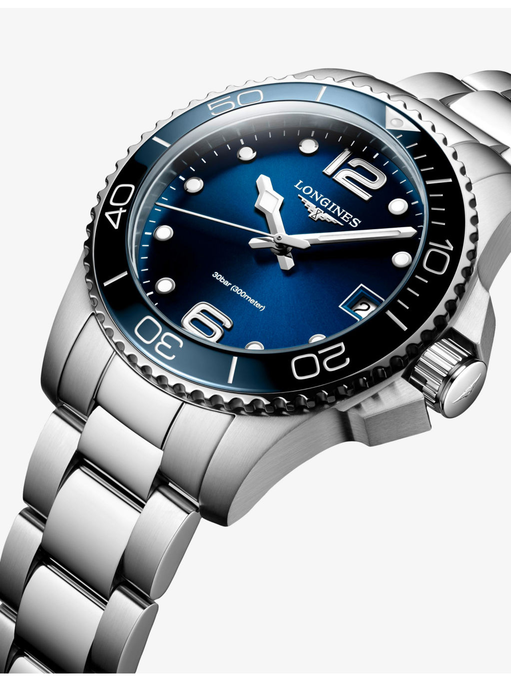 L3.370.4.96.6 HydroConquest GMT 32mm Ceramic Bezel Stainless-Steel Quartz Watch - 3