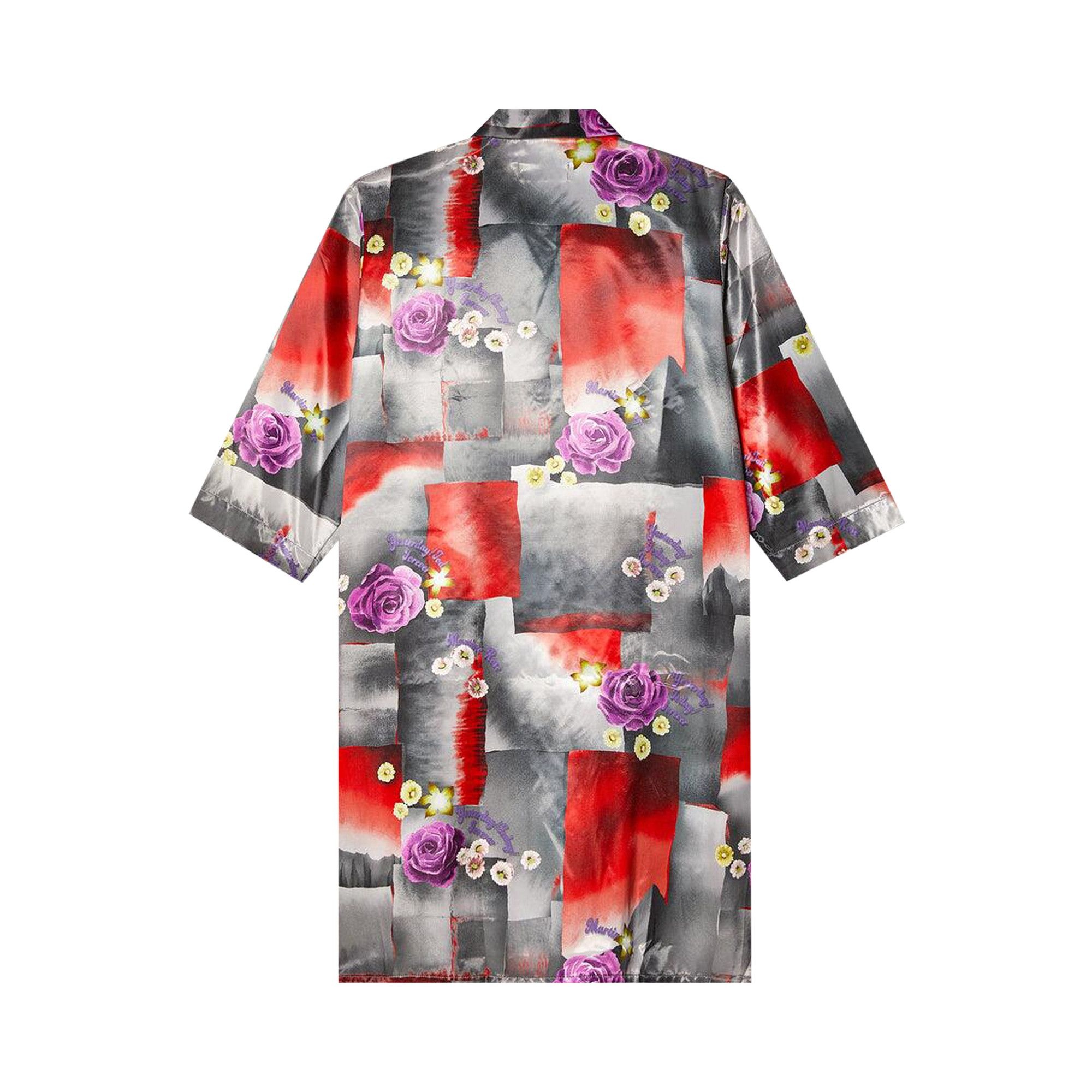 Martine Rose Stretched Shirt 'Floral/Red/Steel' - 2