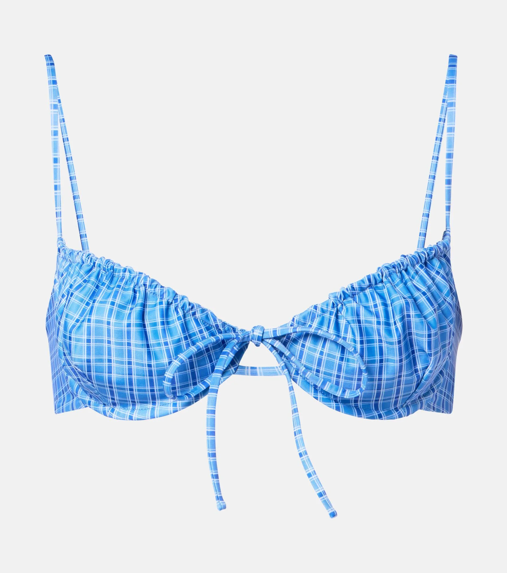 Ombra checked bikini top - 1