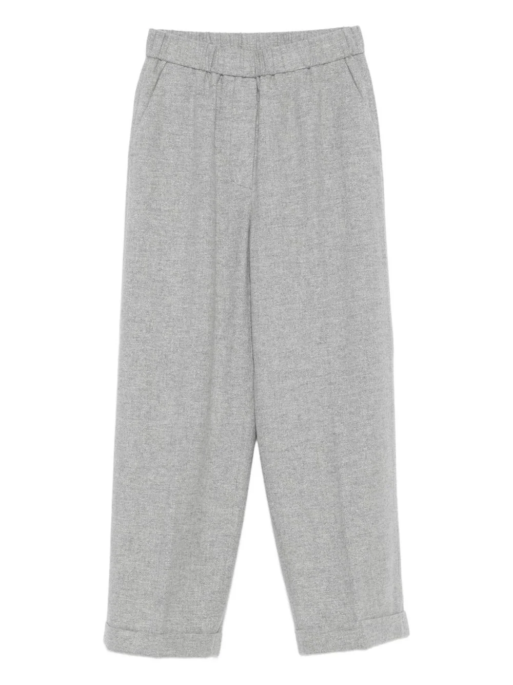 elastic-waist wool trousers - 1