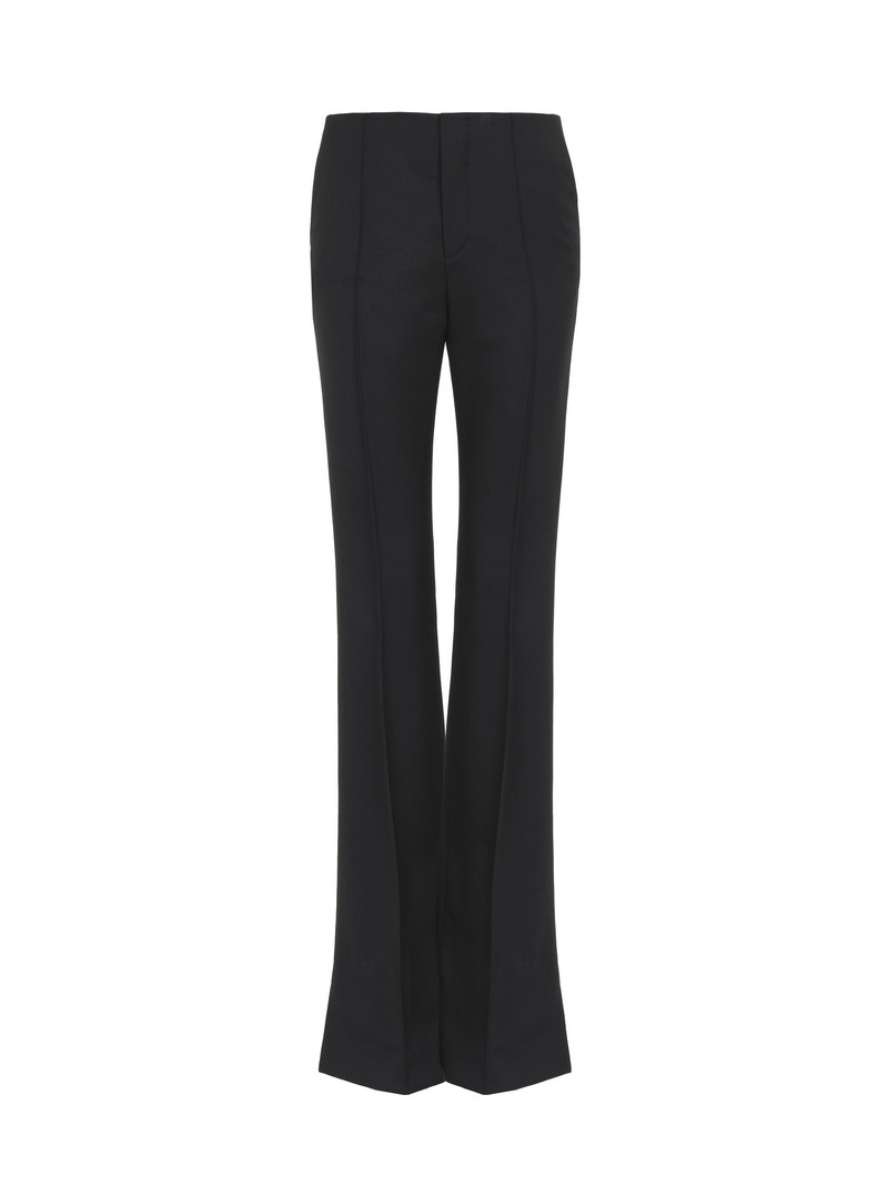BROKEN-HEEL SLIM PANTS IN WOOL GRAIN DE POUDRE - 1