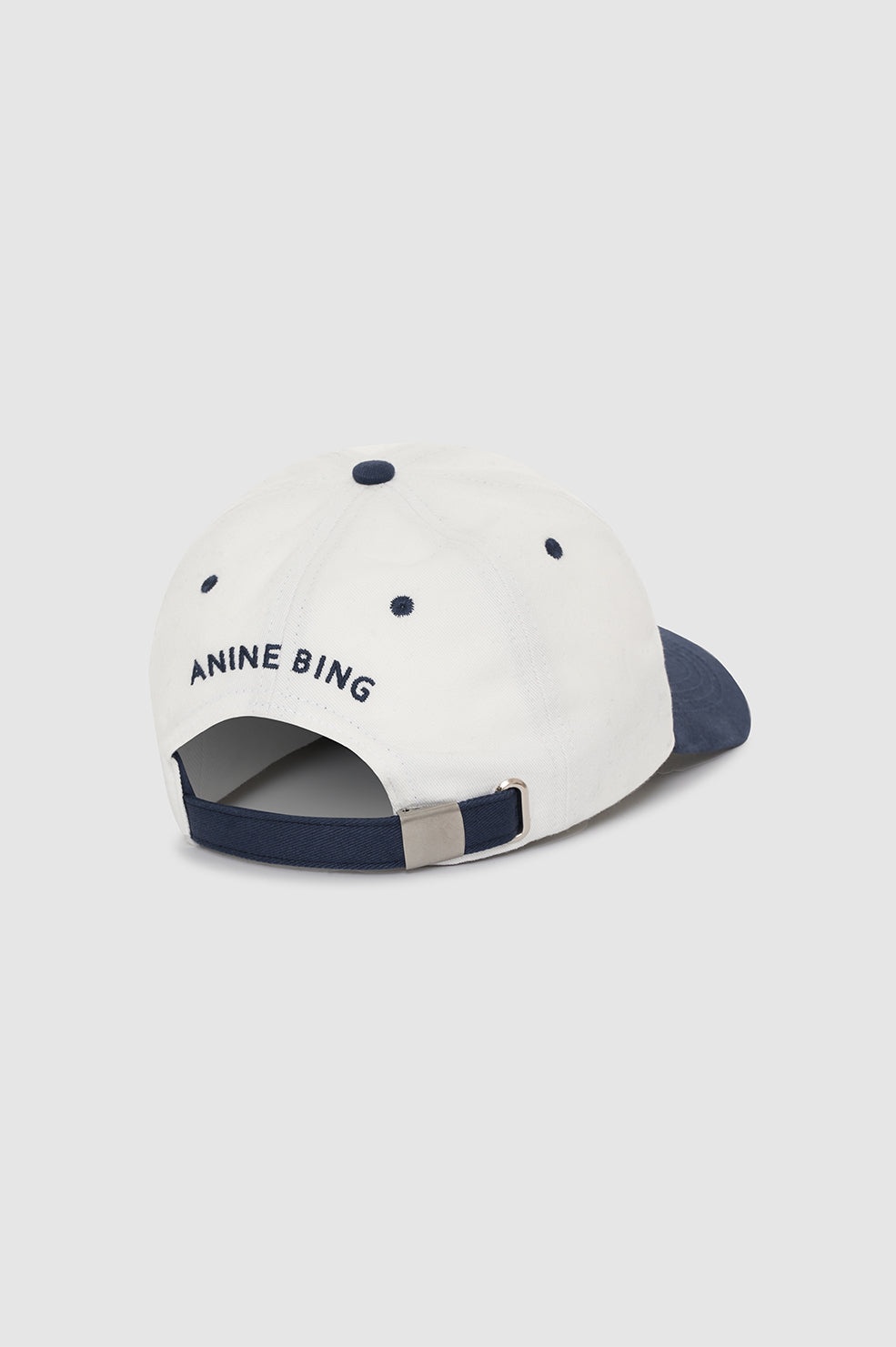 Jeremy Baseball Cap - Ivory And Navy - 4